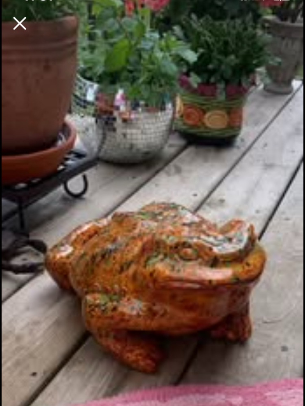 Vintage Large Arnels Large Ceramic Porch Frog Bullfrog Toad 15”L 10”W 8.5”
